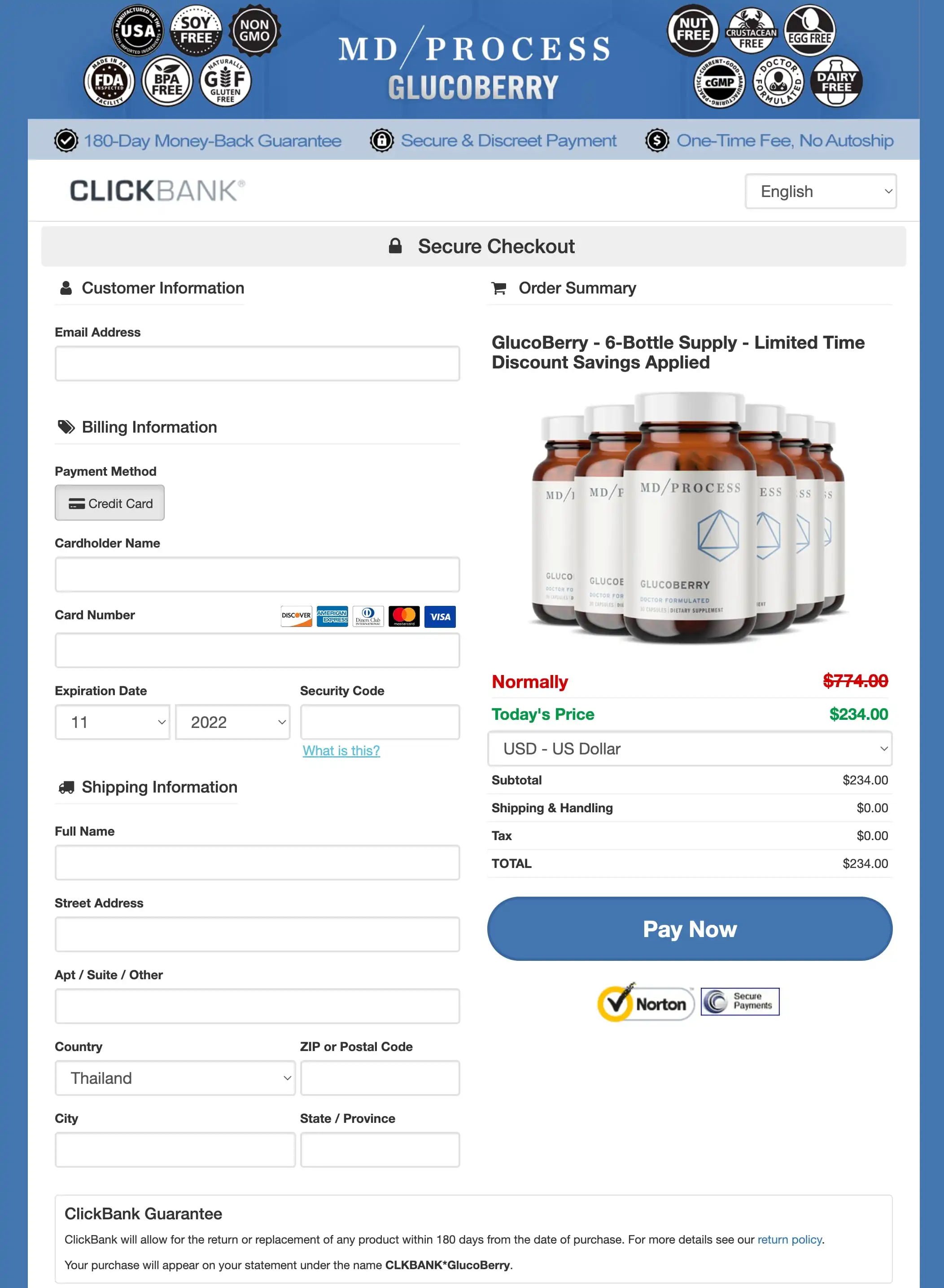 GlucoBerry - Order Page